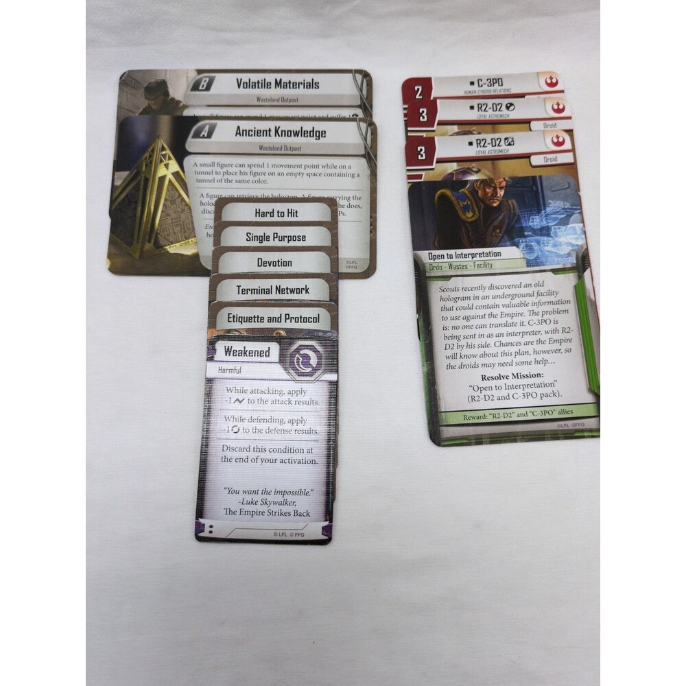 *Cards Only* Star Wars Imperial Assault R2-D2 And C-3PO Ally Pack Cards